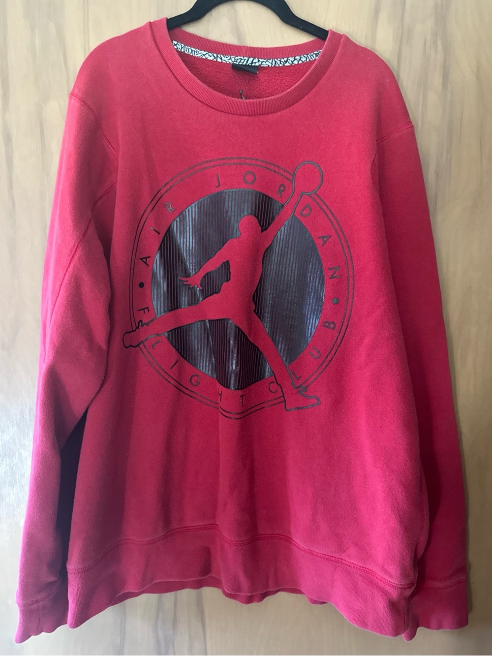 Jordan Sweatshirt Mens XL Red Crewneck Air Flight Club Jumpman Pullover Nike